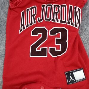 Jordan  Newborn Kids Red Pullover Onesie